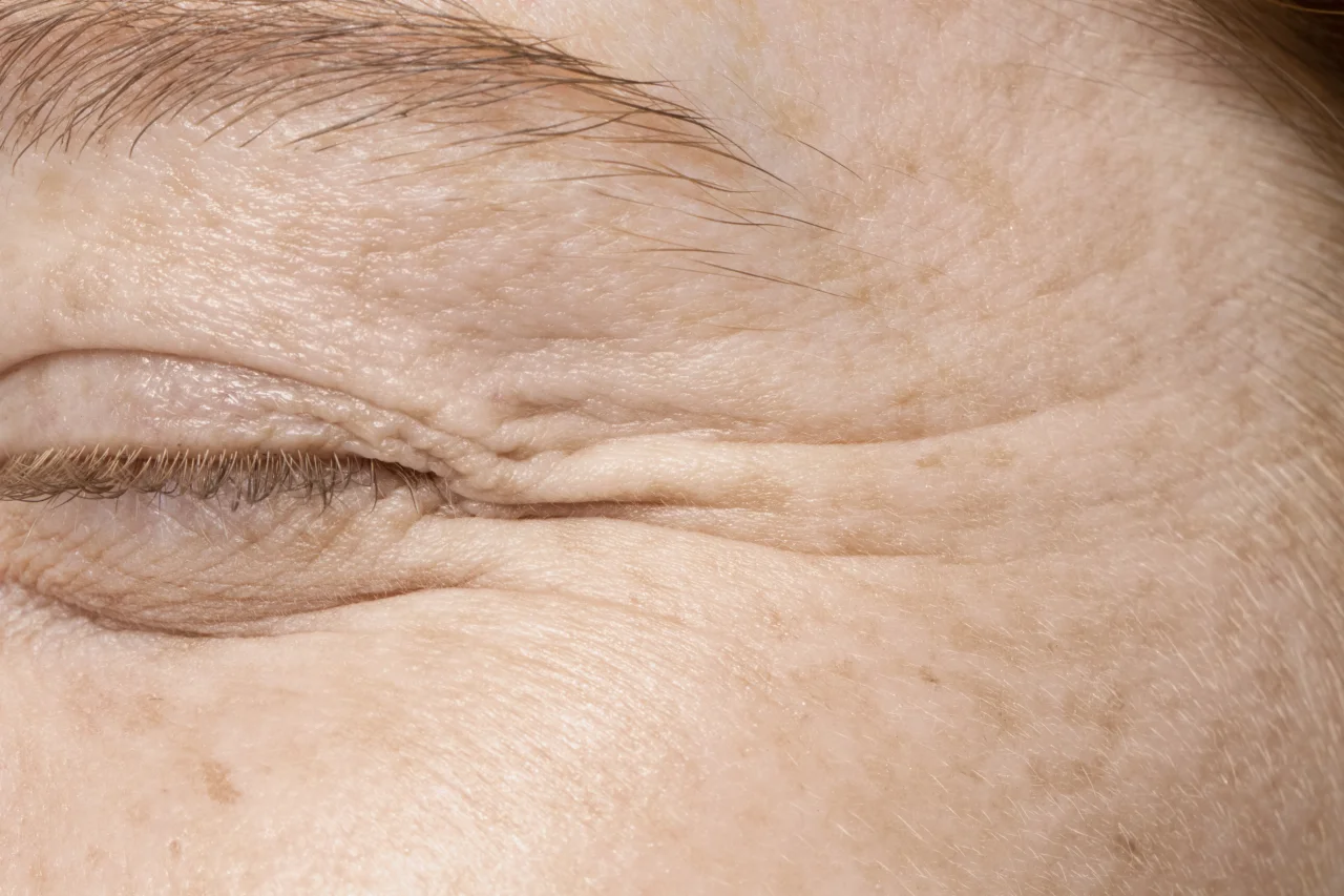 Close up face pores texture